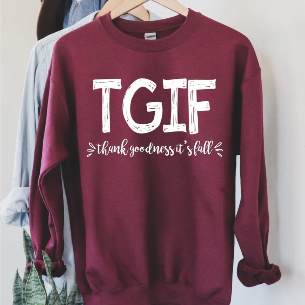 Burgundy TGIF Sweater